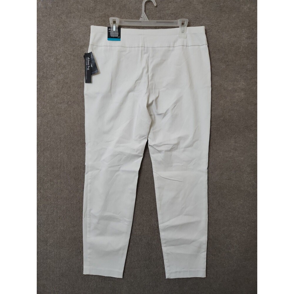 Alfani Tummy Control Pull On Skinny Pants Womens 14 White Slimming Stretch NEW - Picture 7 of 11